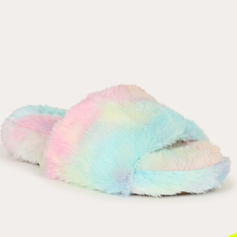 👣Forever ⚡Faux Fur Slide MultiColors slippers footwear comfee  u r worth it 🍭 - Picture 7 of 11